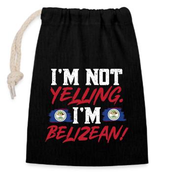 Belize Flagge Belizer - Verschließbarer Geschenkbeutel aus Baumwolle (14x20cm) - Schwarz - Vorne