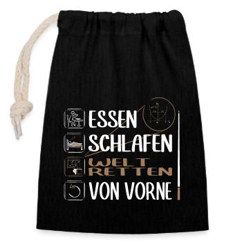 Super Mathelehrer Mathematiklehrer rettet die Welt - Verschließbarer Geschenkbeutel aus Baumwolle (14x20cm) - Schwarz - Vorne