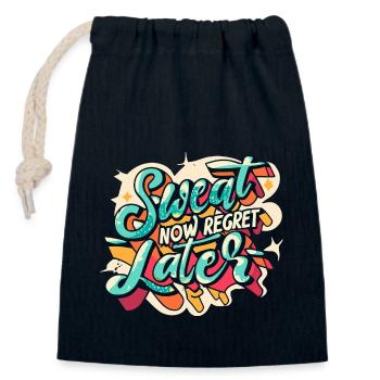 Sweat Now Regret Later - Closable cotton gift bag (14x20cm) - navy - Front