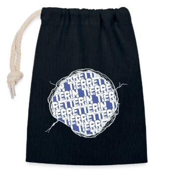 dog statement geburtstag geschenkidee vegetarisch - Verschließbarer Geschenkbeutel aus Baumwolle (14x20cm) - Navy - Vorne