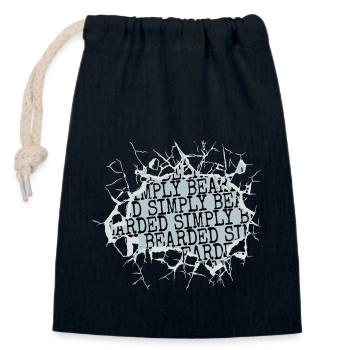 beard fear harden james the bearded collie - Closable cotton gift bag (14x20cm) - navy - Front