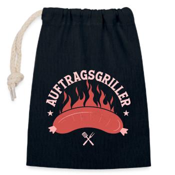 Auftragsgriller Grillen BBQ Griller - Verschließbarer Geschenkbeutel aus Baumwolle (14x20cm) - Navy - Vorne