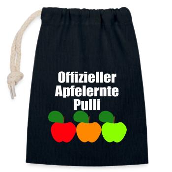 offizieller Apfelernte Pulli - Verschließbarer Geschenkbeutel aus Baumwolle (14x20cm) - Navy - Vorne