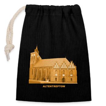 Église d’Altentreptow Mecklembourg-Poméranie-Occidentale - Sac cadeau en coton avec cordon (14 x 20 cm) - noir - Devant
