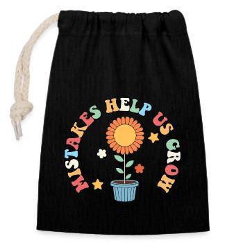 Mistakes Help Us Grow Teacher Motivational Quote - Verschließbarer Geschenkbeutel aus Baumwolle (14x20cm) - Schwarz - Vorne