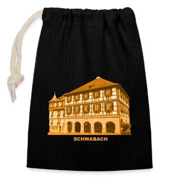Schwabach Town Hall Middle Franconia Bavaria - Closable cotton gift bag (14x20cm) - black - Front