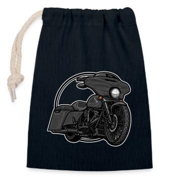 Chopper // Custom // Motorcycle - Closable cotton gift bag (14x20cm) - navy - Front