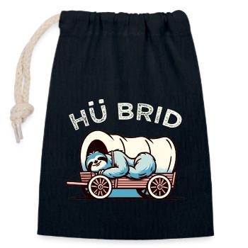 Hü Brid - Lustiges Hybrid Auto - Faultier - Verschließbarer Geschenkbeutel aus Baumwolle (14x20cm) - Navy - Vorne