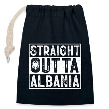 Albanian Flag Albanian Eagle Shqiponja - Closable cotton gift bag (14x20cm) - navy - Front