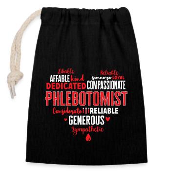 Phlebotomy Blood Draw Blood Nurse - Closable cotton gift bag (14x20cm) - black - Front