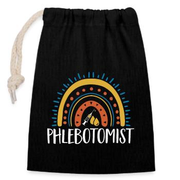 Phlebotomy Blood Draw Blood Nurse - Closable cotton gift bag (14x20cm) - black - Front