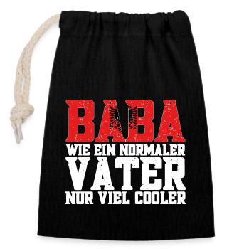 Albanische Flagge Albanischer Adler Shqiponja - Verschließbarer Geschenkbeutel aus Baumwolle (14x20cm) - Schwarz - Vorne