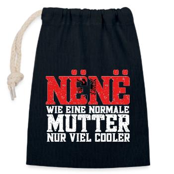 Albanische Flagge Albanischer Adler Shqiponja - Verschließbarer Geschenkbeutel aus Baumwolle (14x20cm) - Navy - Vorne