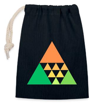 Colorful triangles - Closable cotton gift bag (14x20cm) - navy - Front
