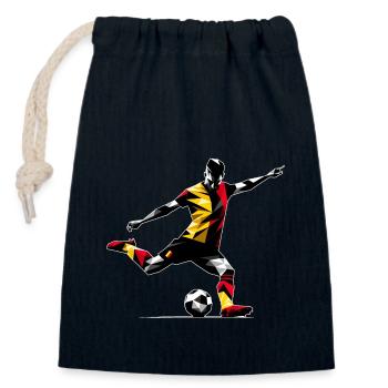 Fussball Belgien - Verschließbarer Geschenkbeutel aus Baumwolle (14x20cm) - Navy - Vorne