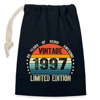 Vintage 1997 27 Years Old 27th Birthday Limited - Sac cadeau en coton avec cordon (14 x 20 cm) - bleu marine - Devant