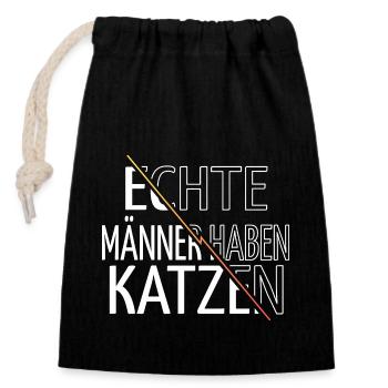säugetier spruch lustiger spruch miezekatze - Verschließbarer Geschenkbeutel aus Baumwolle (14x20cm) - Schwarz - Vorne