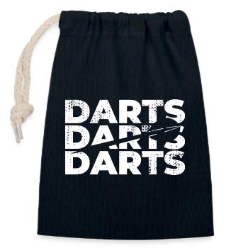 Dart - Verschließbarer Geschenkbeutel aus Baumwolle (14x20cm) - Navy - Vorne