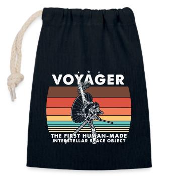 Voyager 1977 Retro Space Probe Mission - Closable cotton gift bag (14x20cm) - navy - Front
