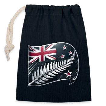 Neuseeland Aotearoa Kiwi 1 - Verschließbarer Geschenkbeutel aus Baumwolle (14x20cm) - Navy - Vorne