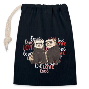 Ferret Owner Ferret - Closable cotton gift bag (14x20cm) - navy - Front