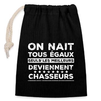 on nait tous égaux cadeau pour chasseur la chasse - Sac cadeau en coton avec cordon (14 x 20 cm) - noir - Devant