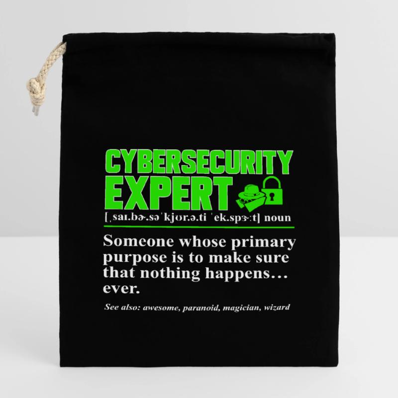 Cybersecurity Hackers IT Security Closable cotton gift bag (14x20cm)