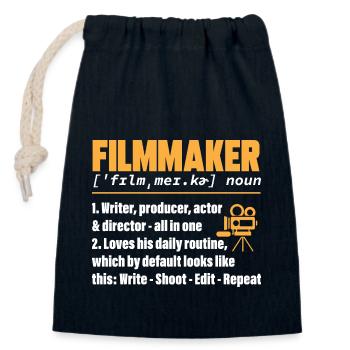 Video Editor Filmemacher Videofilmer - Verschließbarer Geschenkbeutel aus Baumwolle (14x20cm) - Navy - Vorne