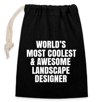 Most coolest and awesome landscape designer - Closable cotton gift bag (14x20cm) - black - Front