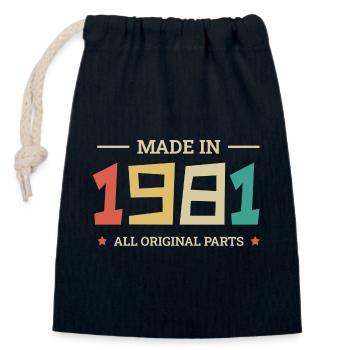 Legendary Since 1981 Original 1981 - Closable cotton gift bag (14x20cm) - navy - Front