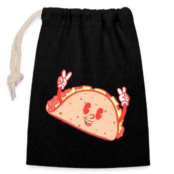 Sweet taco - Verschließbarer Geschenkbeutel aus Baumwolle (14x20cm) - Schwarz - Vorne
