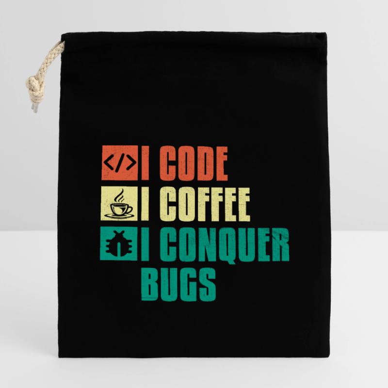 Kaffee-Codierung Programmierer Programmierer Entwickler Nerd Coff Verschließbarer Geschenkbeutel aus Baumwolle (14x20cm)