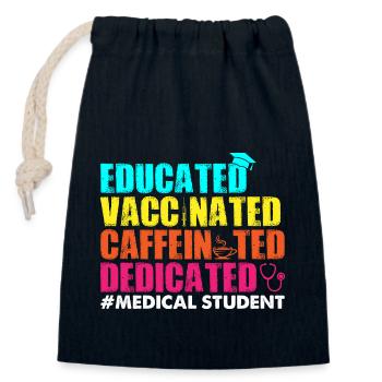 Étudiant en médecine - Sac cadeau en coton avec cordon (14 x 20 cm) - bleu marine - Devant