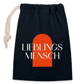 Lieblingsmensch - Verschließbarer Geschenkbeutel aus Baumwolle (14x20cm) - Navy - Vorne