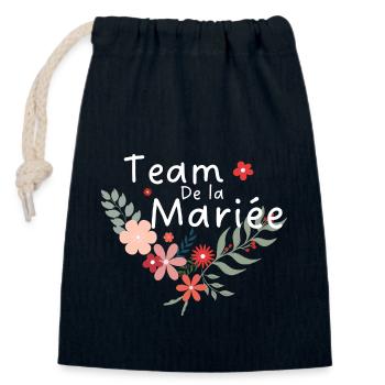 Blumenbraut-Braut-Team - Verschließbarer Geschenkbeutel aus Baumwolle (14x20cm) - Navy - Vorne