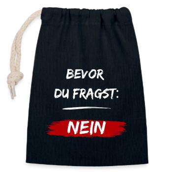 Before you ask: NO! - Closable cotton gift bag (14x20cm) - navy - Front