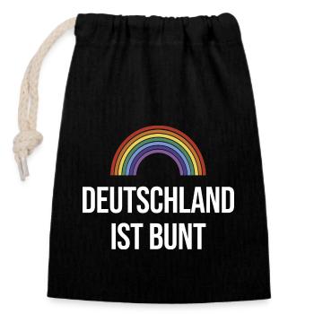 L’Allemagne est colorée aux couleurs de l’arc-en-ciel - Sac cadeau en coton avec cordon (14 x 20 cm) - noir - Devant