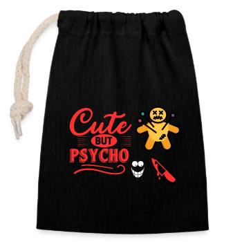 Cute psycho shoe - Closable cotton gift bag (14x20cm) - black - Front