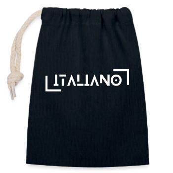 Italiano Italia Italy Italien Bella Vita - Verschließbarer Geschenkbeutel aus Baumwolle (14x20cm) - Navy - Vorne