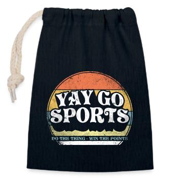 Yay Go Sports! Funny Sports - Closable cotton gift bag (14x20cm) - navy - Front