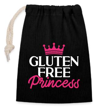 Glutenfrei Gluten Intoleranz - Verschließbarer Geschenkbeutel aus Baumwolle (14x20cm) - Schwarz - Vorne