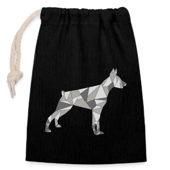 DOBERMAN GÉOMÉTRIQUE - Sac cadeau en coton avec cordon (14 x 20 cm) - noir - Devant