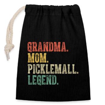 Pickleball Funny Grandma Mom Legend Vintage - Verschließbarer Geschenkbeutel aus Baumwolle (14x20cm) - Schwarz - Vorne