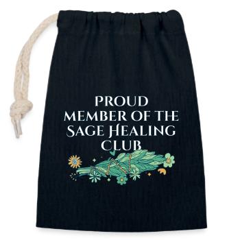 Proud Member Of The Sage Healing Club Smudge - Verschließbarer Geschenkbeutel aus Baumwolle (14x20cm) - Navy - Vorne