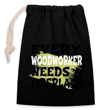 Aaron Carpenter T-shirts Haches Drôle Papa Menuiserie - Sac cadeau en coton avec cordon (14 x 20 cm) - noir - Devant