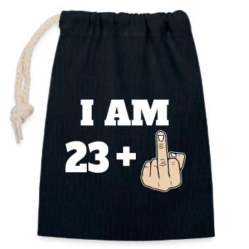 J’ai 23 ans + 1 Sarcastique Drôle 24e Anniversaire Tournant - Sac cadeau en coton avec cordon (14 x 20 cm) - bleu marine - Devant
