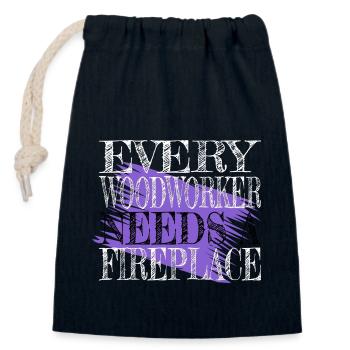 Arboristes Ébéniste Geek Union Charpentier Cool - Sac cadeau en coton avec cordon (14 x 20 cm) - bleu marine - Devant