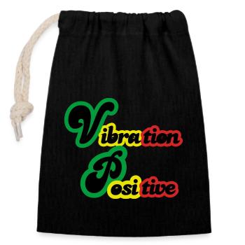Portez Vos Valeurs avec la Collection de T-Shirts - Sac cadeau en coton avec cordon (14 x 20 cm) - noir - Devant