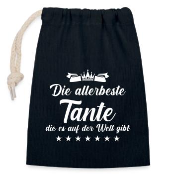 allerbeste tante - Verschließbarer Geschenkbeutel aus Baumwolle (14x20cm) - Navy - Vorne