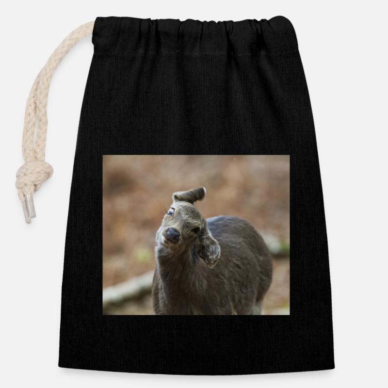 000 3550 NEF - Closable cotton gift bag (14x20cm) - black